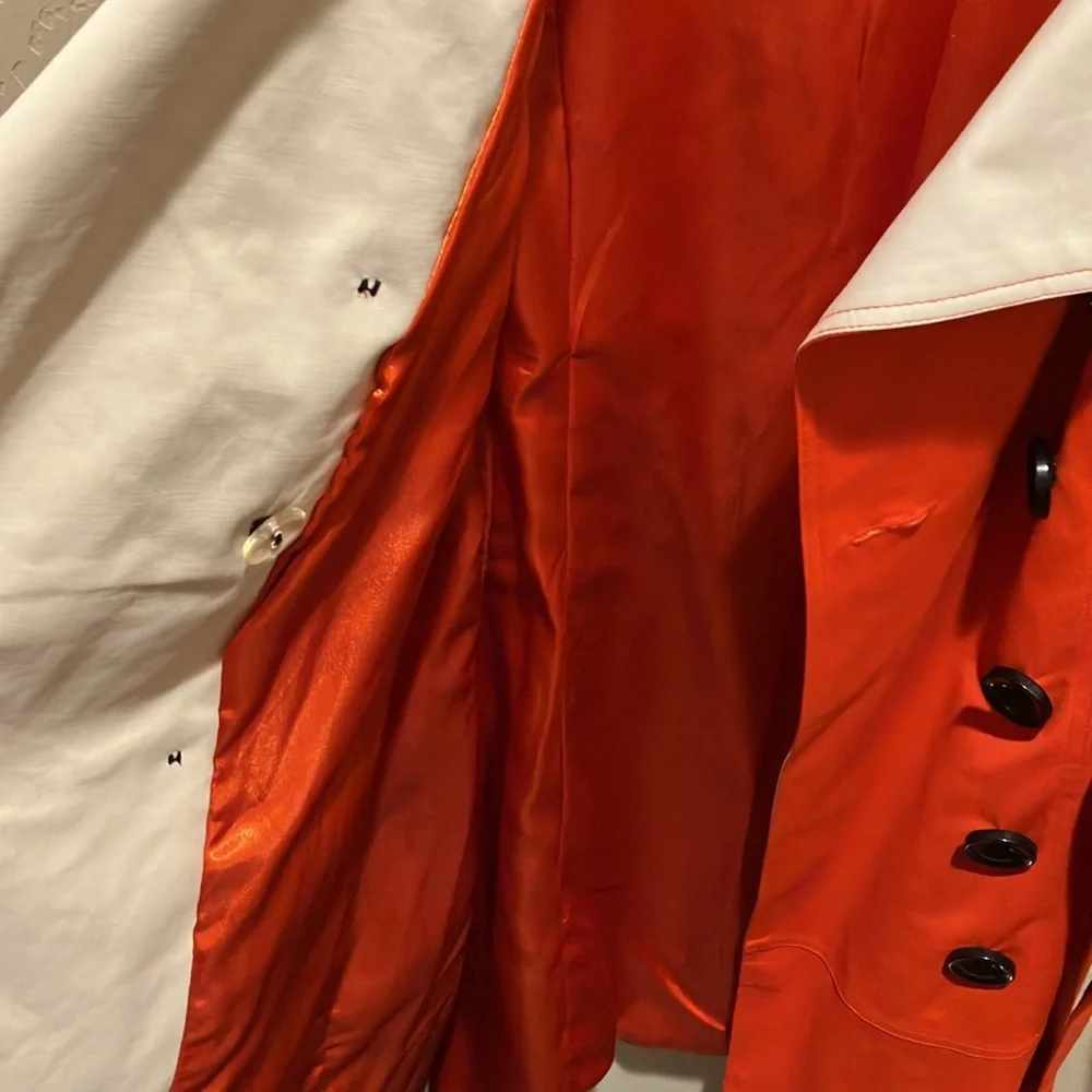 NWOT Worthington M/L Rain/Trench Coat Orange/Tan Satin Lined Nice - Picture 8 of 8